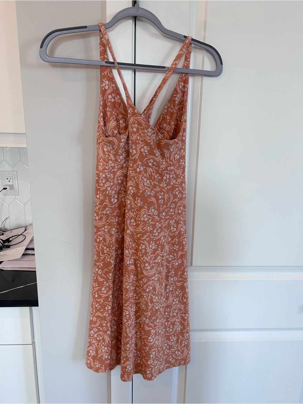 Patagonia Amber Dawn Dress Knee-Length Casual Organic Cotton Toasted Peach Small - Picture 3 of 9